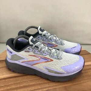 Brooks Divide 5 Womens Trail Running Shoes Grey Purple Cushioned Size 10 Medium